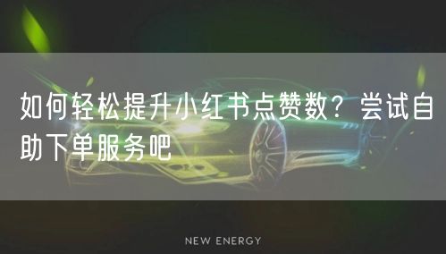 如何轻松提升小红书点赞数?尝试自助下单服务吧