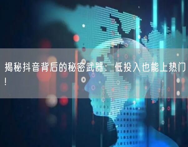 揭秘抖音背后的秘密武器：低投入也能上热门!