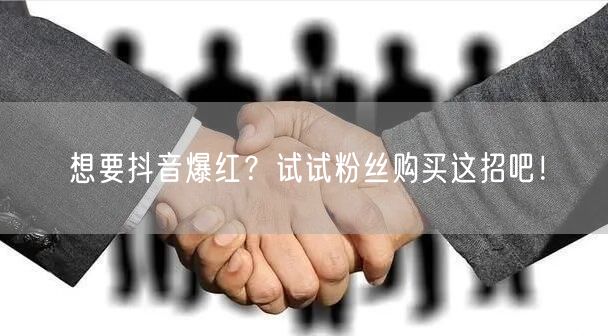想要抖音爆红？试试粉丝购买这招吧！
