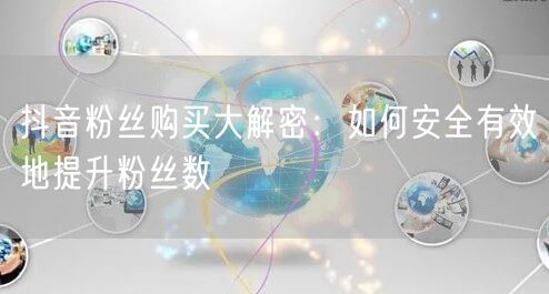 抖音粉丝购买大解密：如何安全有效地提升粉丝数