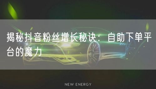 揭秘抖音粉丝增长秘诀：自助下单平台的魔力