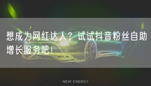 想成为网红达人？试试抖音粉丝自助增长服务吧！