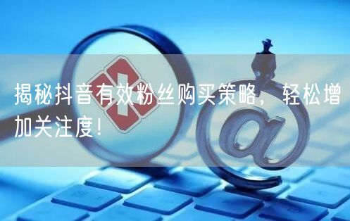 揭秘抖音有效粉丝购买策略，轻松增加关注度！