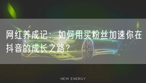 网红养成记：如何用买粉丝加速你在抖音的成长之路？