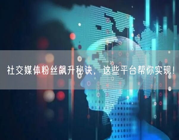 社交媒体粉丝飙升秘诀，这些平台帮你实现！