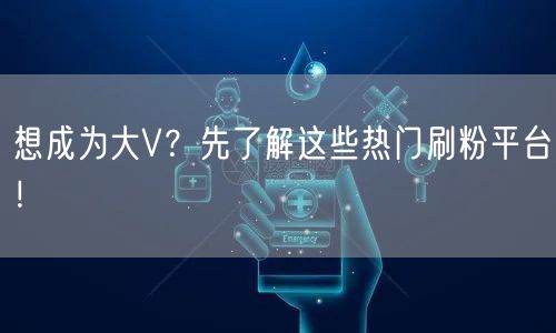 想成为大V？先了解这些热门刷粉平台！