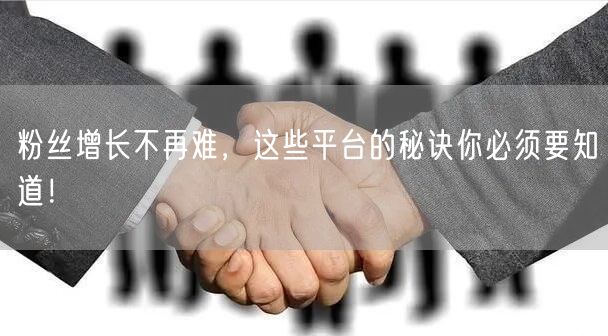 粉丝增长不再难，这些平台的秘诀你必须要知道！