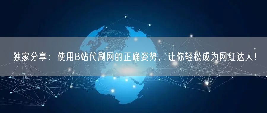 独家分享：使用B站代刷网的正确姿势，让你轻松成为网红达人！