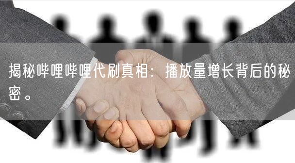 揭秘哔哩哔哩代刷真相：播放量增长背后的秘密。