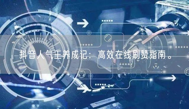 抖音人气王养成记：高效在线刷赞指南。
